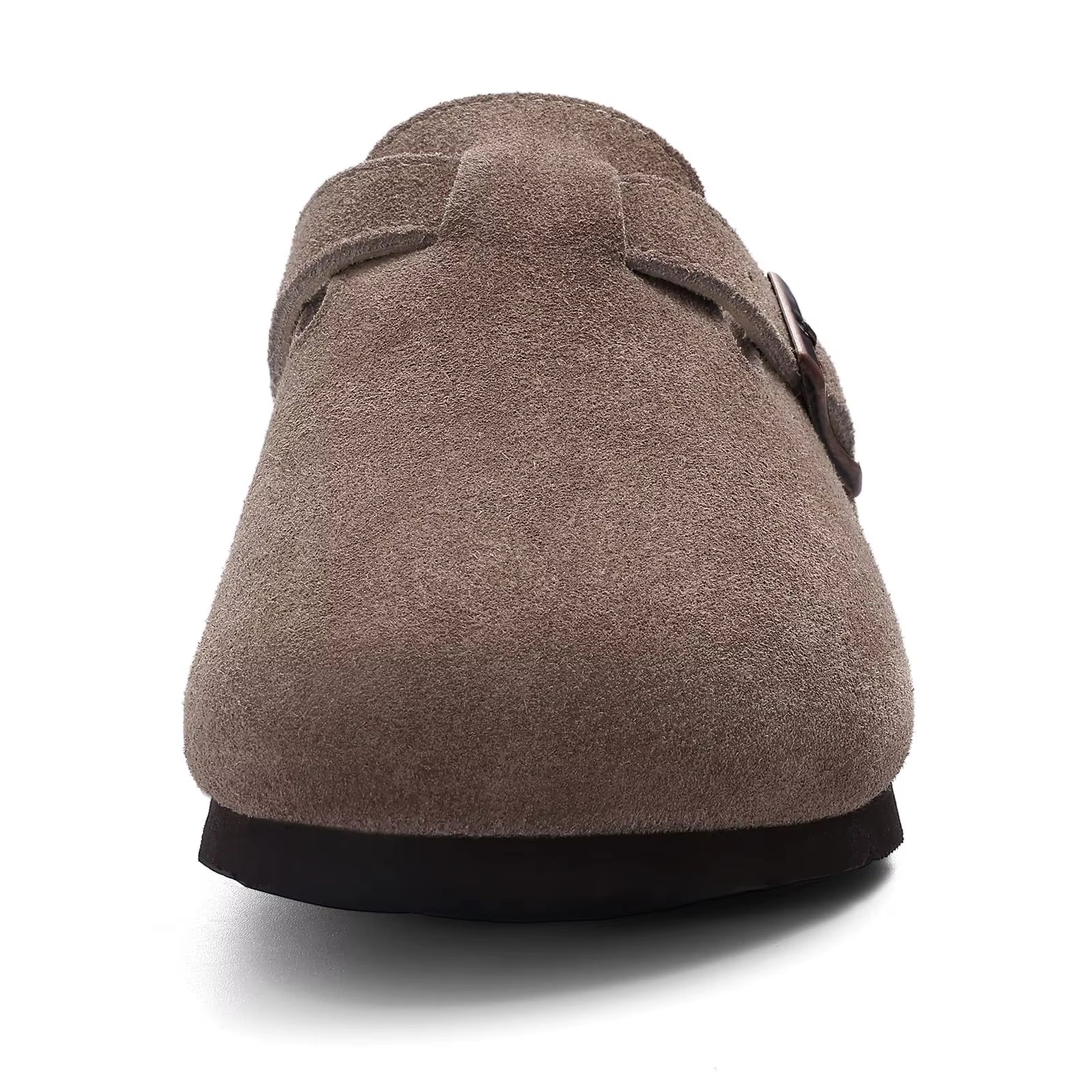 Women'S Suede Clogs with Arch Support Retro Leather Flat Mules Lady Cork Footbed Sandals Unisex Classic Clogs Slippers