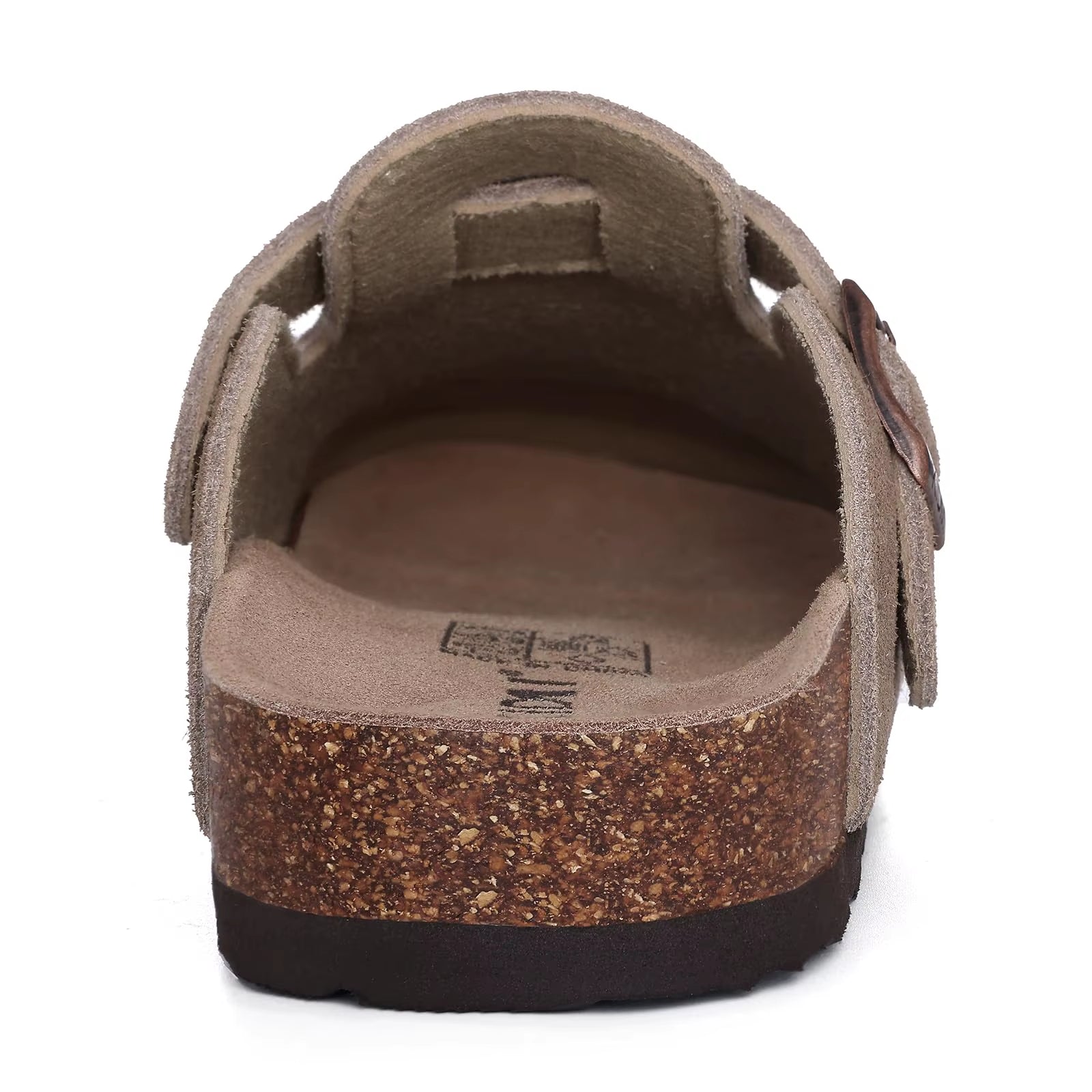 Women'S Suede Clogs with Arch Support Retro Leather Flat Mules Lady Cork Footbed Sandals Unisex Classic Clogs Slippers